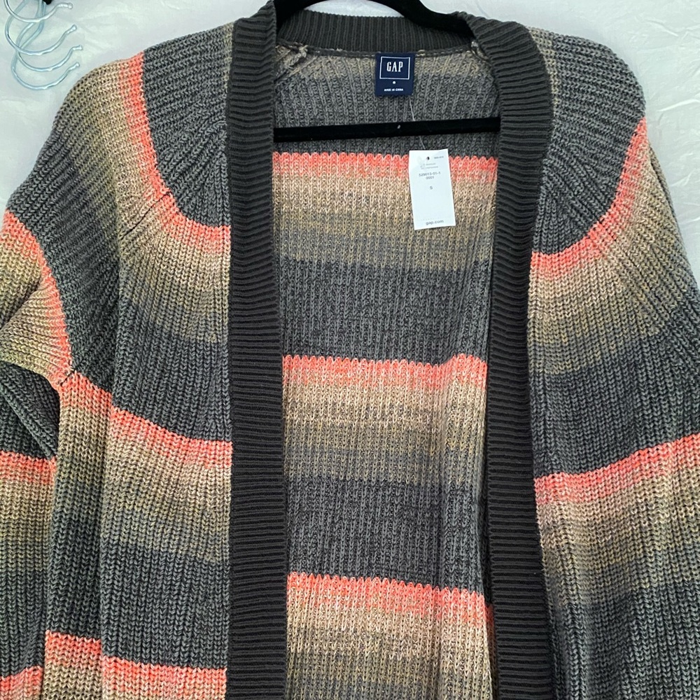 GAP Striped Open Cardigan
